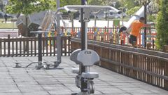 Instalaciones al aire libre en la plaza de A G�ndara