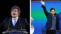 A la izquierda, Javier Milei, y a la derecha,�Axel Kicillof.