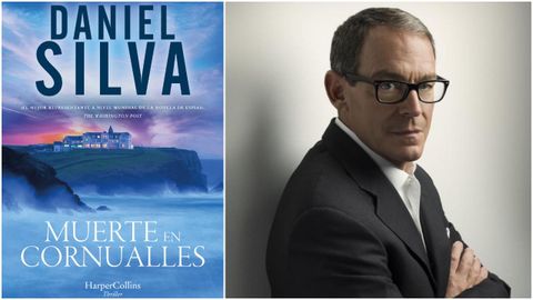 Daniel Silva (Kalamazoo, Mchigan, 1960). A la izquierda, portada de la novela. 