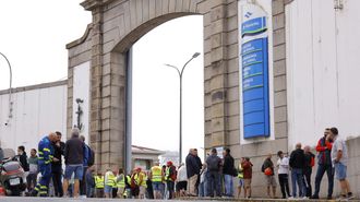Piquetes informativos de la huelga del metal en la puerta de Navantia