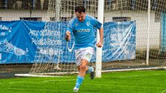 Iago Cru�a celebra o seu gol contra o Foz, o terceiro da campa�a en apenas 210 minutos sobre o campo.