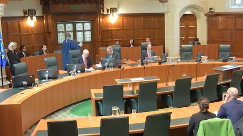 Los magistrados de la Corte Suprema, este mi�rcoles, durante la lectura de la sentencia