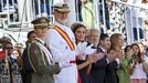 La princesa Leonor, el rey Felipe VI y la reina Letizia en los actos militares del da 16 de julio del ao pasado en Marn