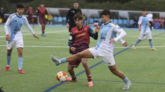 Imagen del partido que los juveniles del Compostela disputaron ante el Deportivo esta temporada.