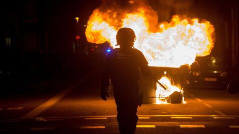 Disturbios durante las protestas en Barcelona
