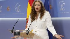 La portavoz del PP en el Congreso, Ester Muoz, en una rueda de prensa, en la cmara baja.