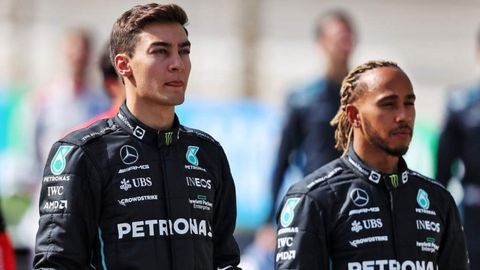 George Russell y Lewis Hamilton.George Russell y Lewis Hamilton, pilotos de Mercedes