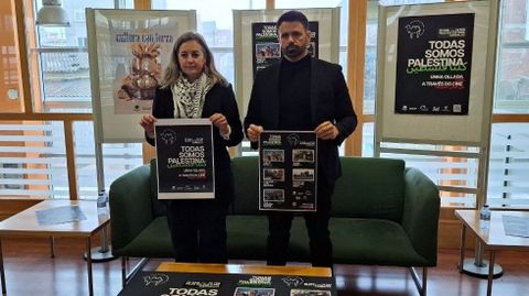 Maruxa Su�rez, edila, e Ghaleb Jaber, da Fundaci�n Araguaney-Puente de Culturas, na presentaci�n do ciclo