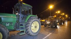 Tractores y ganaderos bloquean Carrefour en Lugo