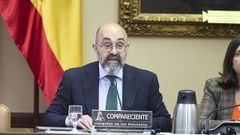 Pedro Marco de la Pe�a, director del ADIF, en la comisi�n de Transportes del Congreso