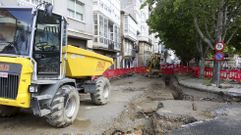 Maquinaria inactiva en la zona de la calle San Francisco junto a la zona de excavaci�n.