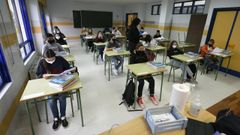 Aula del IES Pintor Colmeiro en elprimer da de clase de este curso