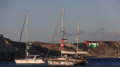 Veleros que forman parte de la Global Sumud Flotilla, en su travesa rumbo a Gaza.