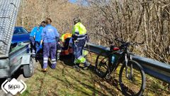 Ciclista herido en Caso