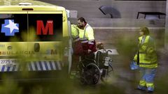 Traslado de pacientes del Hospital Carlos III de Madrid 