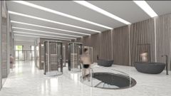 Recreaci�n del interior del gran hotel balneario que se quiere construir en la actual sede de la Diputaci�n de Ourense