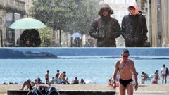 Los gallegos han estado disfrutando de la playa pero ha vuelto el abrigo