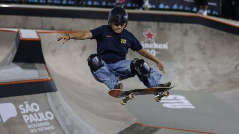 Julia Benedetti, durante su participaci&oacute;n en el Mundial de skate en S&atilde;o Paulo.