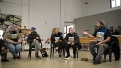 O taller de percusi�n mi�da�celebrouse na plaza de abastos