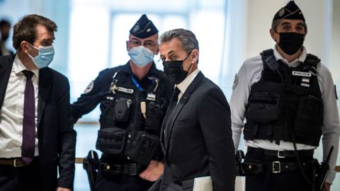 Nicolas Sarkozy, este martes, en los juzgados de Par�s