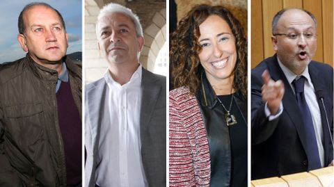 Xoaqun Fernndez Leiceaga, candidato por A Corua; Lus lvarez, por Lugo; Noela Blanco, por Ourense; y Abel Losada, por Pontevedra.