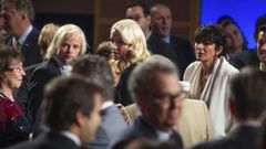 La princesa Mette-Marit (en el centro), con su hijo Marius Borg (izquierda) y la condenada por el caso Epstein Ghislaine Maxwell, en una imagen del a�o 2012