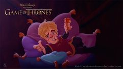 TYRION. Borrachuzo, c�nico, pero siempre carism�tico, el m�s joven de los Lannister se acomoda en un coj�n.