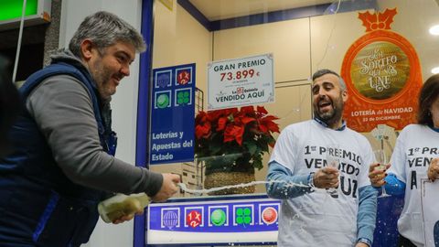 Imagen de archivo de la administracin La diosa de la Fortuna, en la calle Barcelona, cuando reparti180 millones del gordo de Navidad en el 2022