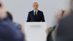 El consejero delegado de Inditex, �scar Garc�a Maceiras, en una presentaci�n de resultados anuales del grupo.