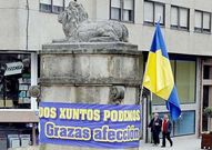 El club engalan� la ciudad con banderas y pancartas.