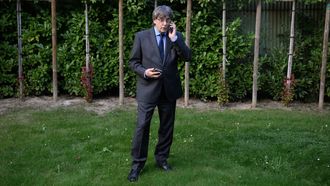 Puigdemont, este martes en Waterloo tras su declaraci�n institucional.