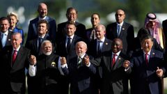 Foto de familia de la cumbre del G20 en Ro de Janeiro.