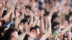 Aficionados del Celta, en el partido frente al Mallorca en Bala�dos.