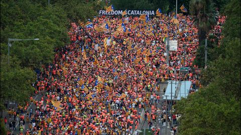 Celebraci�n de la Diada en las calles de Barcelona