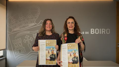 A presidenta de Barbantia, Mar�a Jes�s Blanco, e a concelleira de Cultura de Boiro, Mar�a Outeiral, presentaron a nova edici�n da Romar�a das Letras