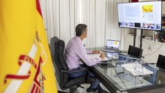 El presidente del Gobierno, Pedro Snchez, preside por videoconferencia la reunin del Comit Estatal de Coordinacin y Direccin del Plan Estatal de Emergencias