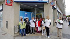 Manifestaci�n de los afectados por las preferentes esta ma�ana en Boiro