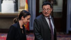 La ministra de Igualdad, Irene Montero, y el fiscal general del Estado, �lvaro Garc�a Ortiz, el viernes en el Senado
