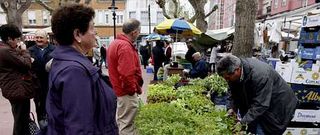 En el mercado de los mi�rcoles montan sus puestos en torno a un centenar de vendedores.