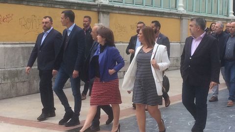 Pedro S�nchez durante su visita a Oviedo