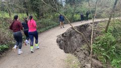 Estado en el que qued� el tramo tras los temporales en febrero