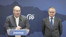 El vicesecretario de Organizaci�n Territorial del PP, Miguel Tellado (i), ofreci� este jueves una rueda de prensa en Oviedo junto al candidato popular a la Presidencia del Principado, Diego Canga.