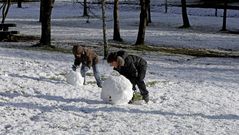 Nieve en la Granxa do Xesto de Santiago