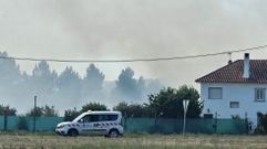 Humareda en las proximidades de la rotonda del corredor de Lugo