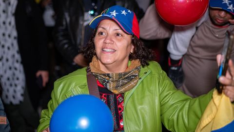 Una mujer durante la concentracin contra el rgimen de Nicols Maduro tras su toma de posesin como presidente de Venezuela