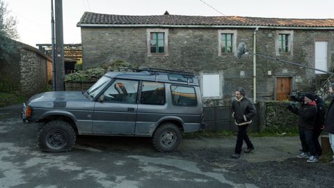 Luis Zahera durante la grabacin de Animal salvaje en A Calle