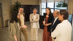 Crujeiras, Mart�nez, Maneiro, Ca�as, Simarro y Prieto, antes de realizar la visita por las instalaciones.