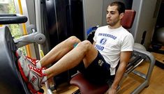 Fran Fandi�o, en la ma�ana de ayer, durante su sesi�n diaria de rehabilitaci�n.