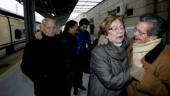 Llegada a Ourense de unos supervivientes del Concordia