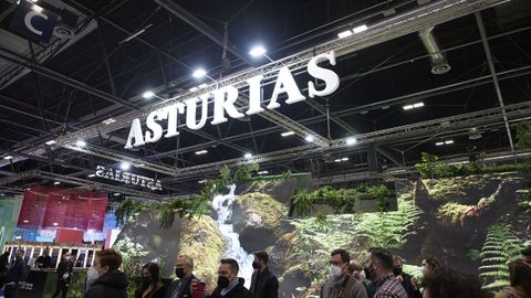 Estand de Asturias, durante el segundo d�a de la 42� edici�n de la Feria Internacional del Turismo, Fitur 2022